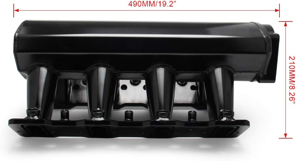 Top10 Racing Intake Manifold fit 92mm Throttle Body Sheet Metal Fabricated EFI 15° Throttle Opening Compatible with Chevrolet Chevy GMC Pontiac LS