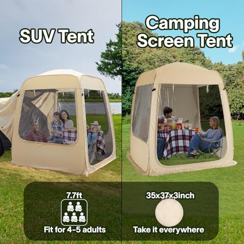 Alvantor Screen House Gazebo, 6-10-15 Person Pop Up Igloo Screened Canopy Tent with Mosquito Netting Sides