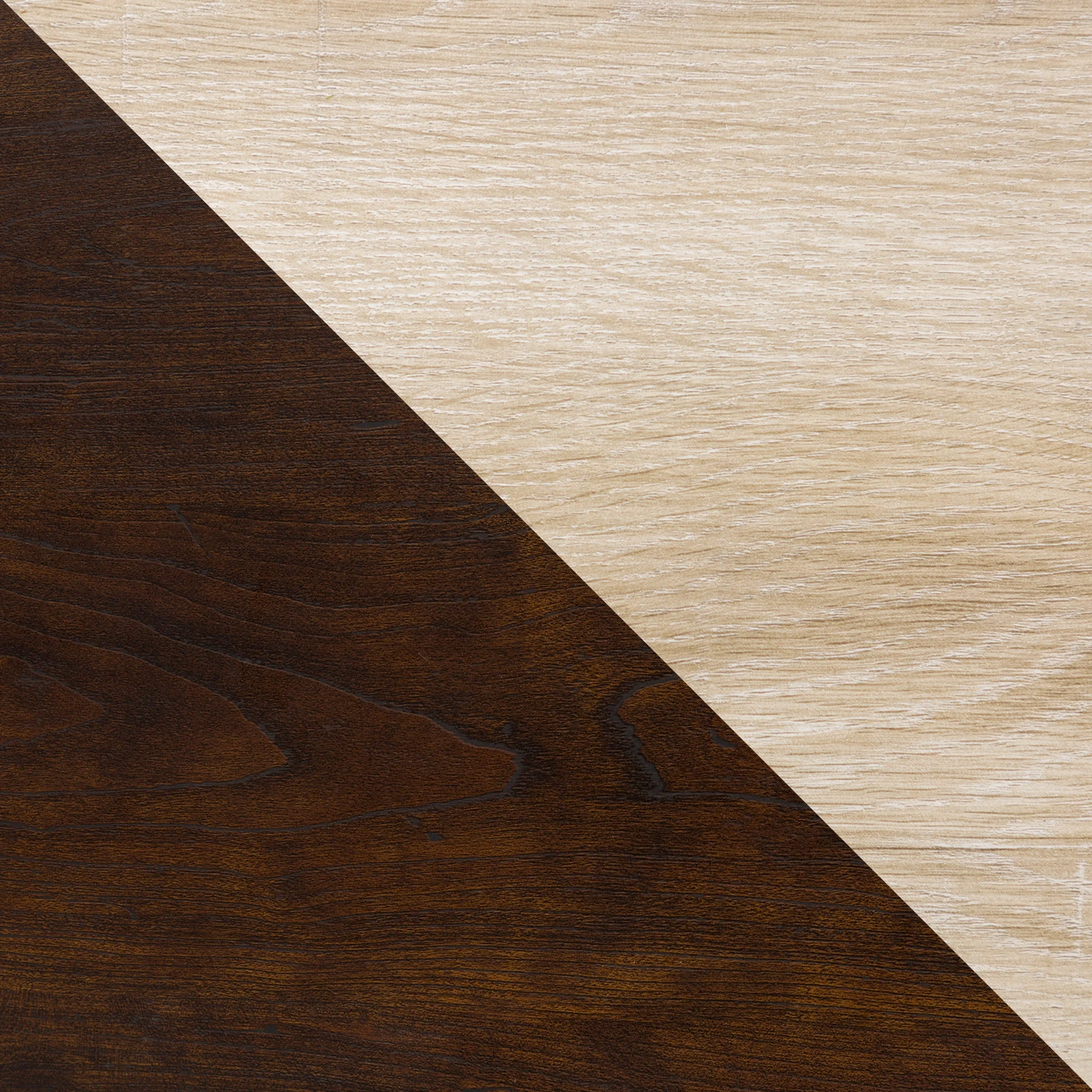 Walker Edison Modern Farmhouse Sliding Door Corner TV Stand, White Oak