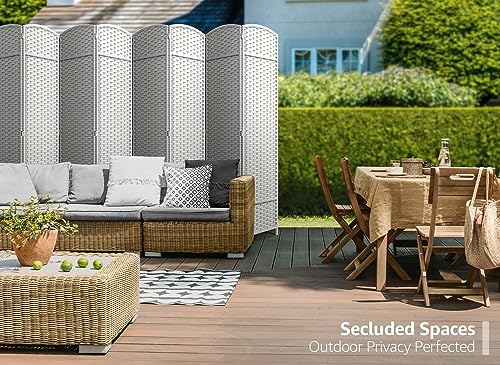 Sorbus 8-Panel Black Room Divider with Double Hinged Panels, 6 ft Tall Folding Privacy Screen