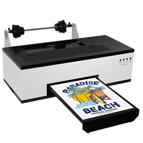 DTF Printer Machine - with XP600 Printhead, Faster Speed Higher Resolution 5760 * 1440dpi, T Shirt Printer DTF Transfer Machine with Roll Feeder