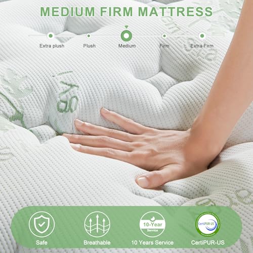 Full Mattress,12 Inch Full Size Mattresses in a Box,Memory Foam Hybrid Mattress,with Individual Pocket Spring - Pressure Relief, Motion Isolation
