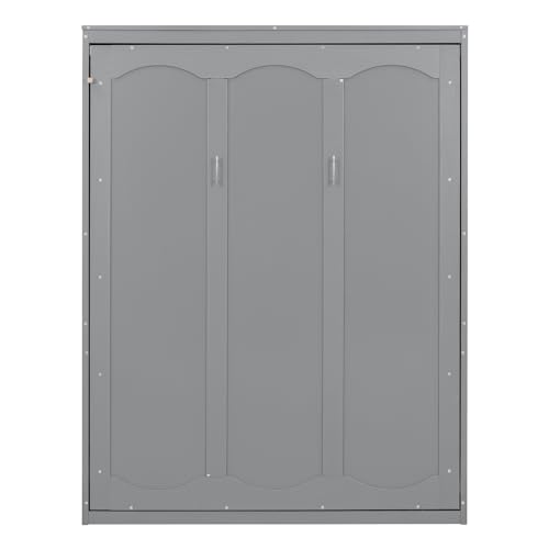 Harper & Bright Designs Queen Murphy Bed Frame with Storage Shelves, Foldable Cube Cabinet Queen Platform Bed