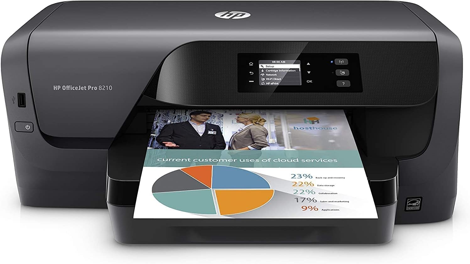 HP OfficeJet Pro 8210 Wireless Color Printer for Home Business, 2.0” Mono Display, auto 2-Sided Color Printing, 250-sheet Capacity Paper Tray
