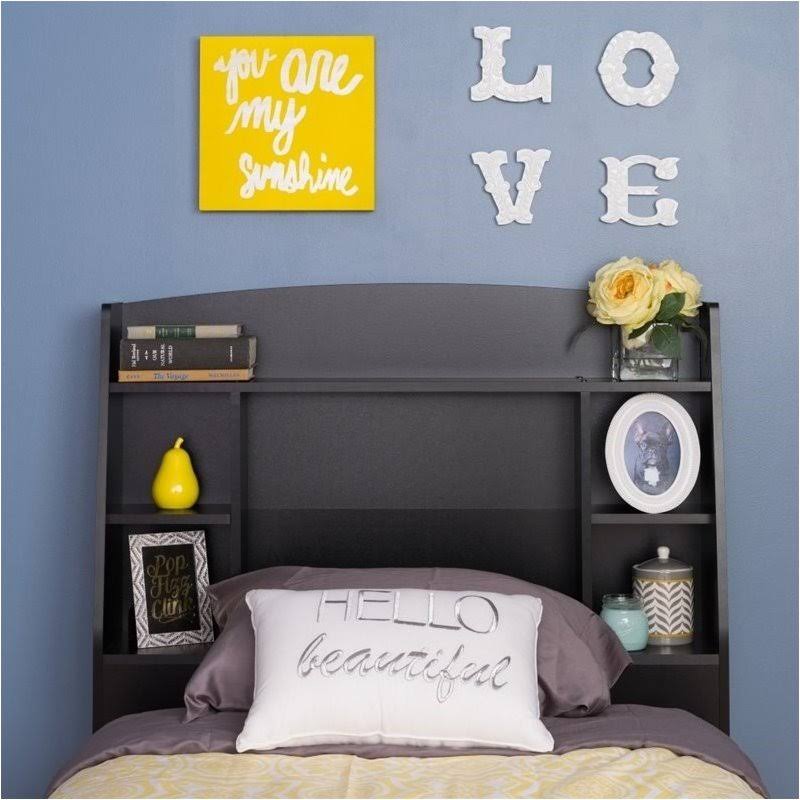 Hawthorne Collections Twin Bookcase Headboard in Black - HC-654910