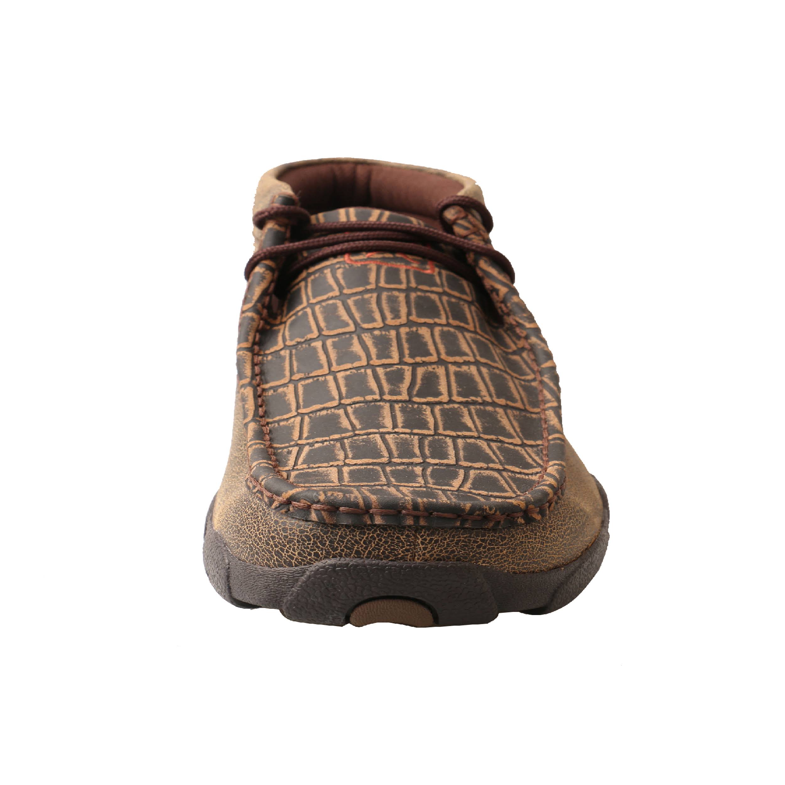 Twisted x Men&s MDM0067 Driving Moc, Cayman Print/Brown Leather