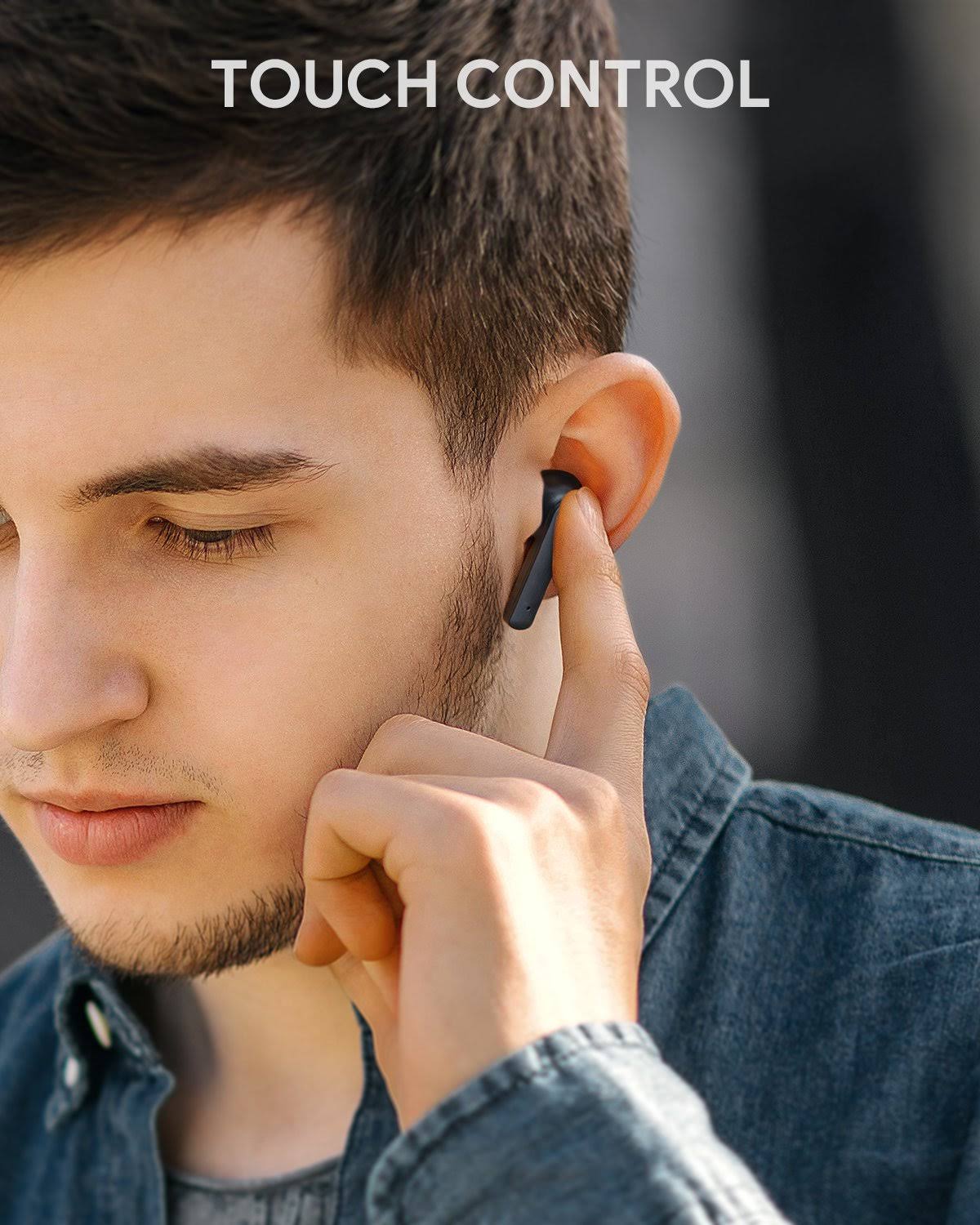 Aukey True Wireless Earbuds Active Noise Cancelling Bluetooth 5, with 4 Built-in