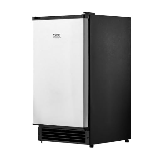 VEVOR Under Counter Ice Maker Machine, Crescent Ice, 25 Lbs/Day Stainless Steel Built in Ice Maker with Reversible Door