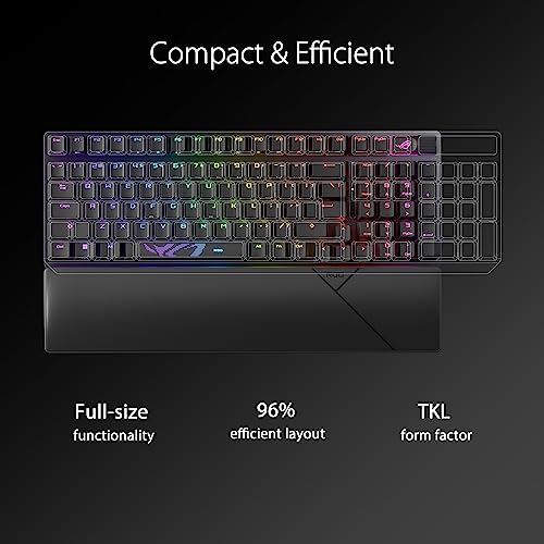 ASUS ROG Strix Scope II 96 Wireless Gaming Keyboard, Tri-Mode Connection, Dampening Foam & Switch-Dampening Pads
