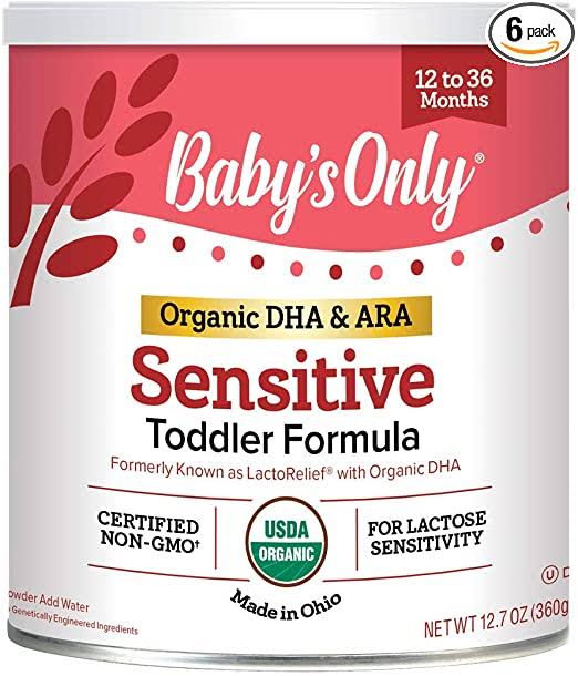 Baby&s Only Toddler Formula, Organic Lactorelief with DHAu0026ARA, 12.7oz- 6 Pack
