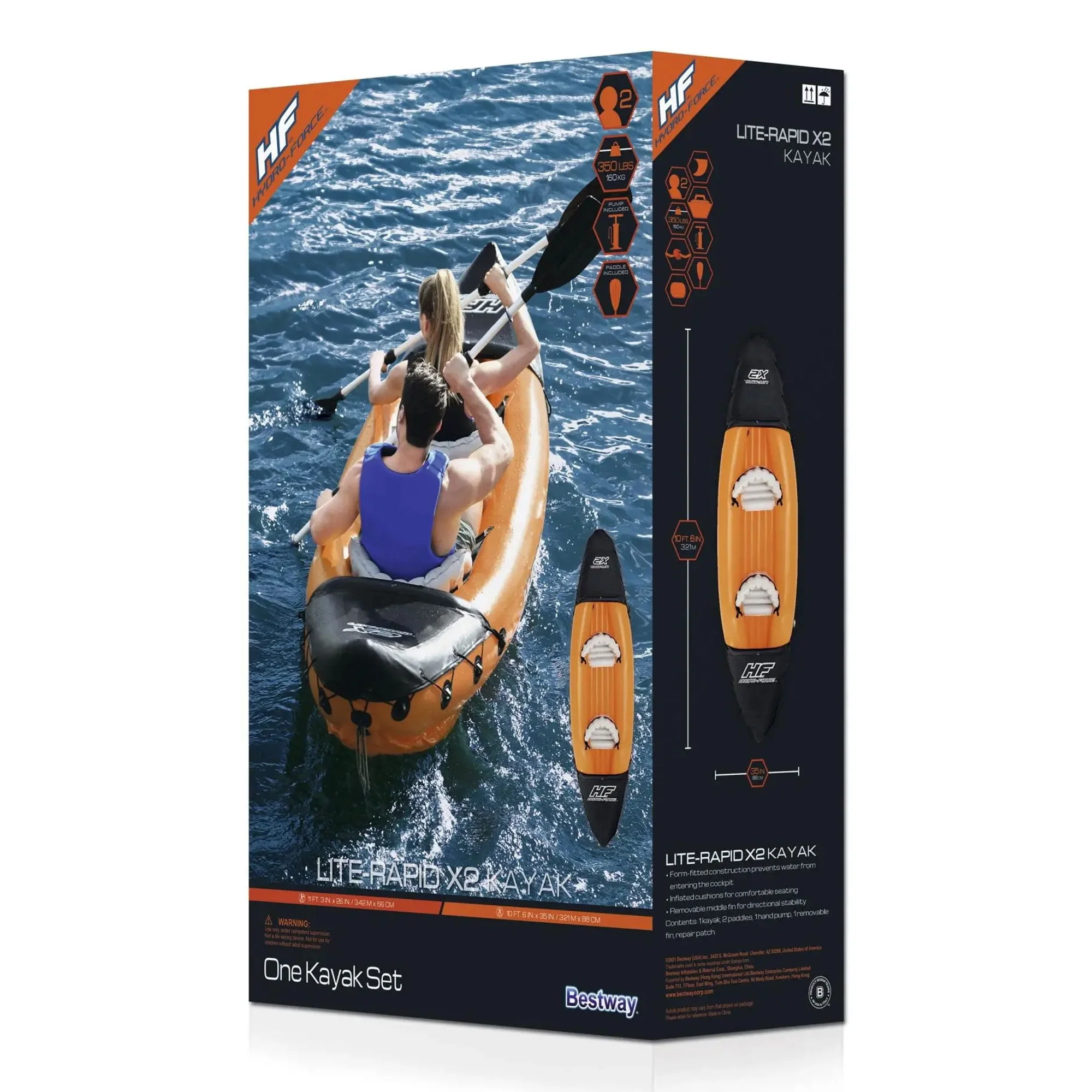 Bestway Hydro Force Lite Rapid X2 Inflatable Outdoor Water Sport Kayak Set