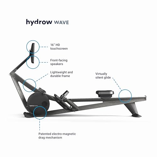 Hydrow Wave Rowing Machine with 16" HD Touchscreen & Speakers - Foldable | Live Home Workouts, Subscription Required