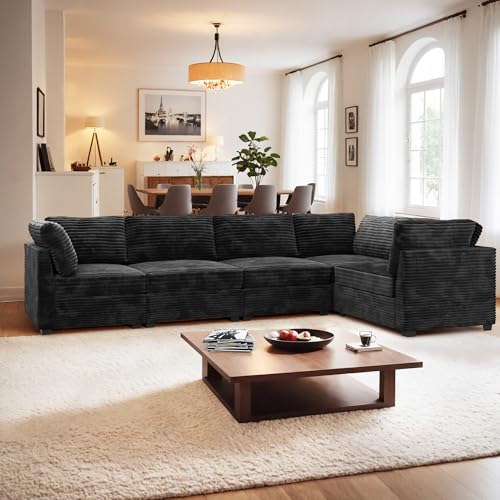 ovios 130.7" Modular Sectional Sofa Couch, U-Shaped Cloud Couches with 2 Ottomans Chaise