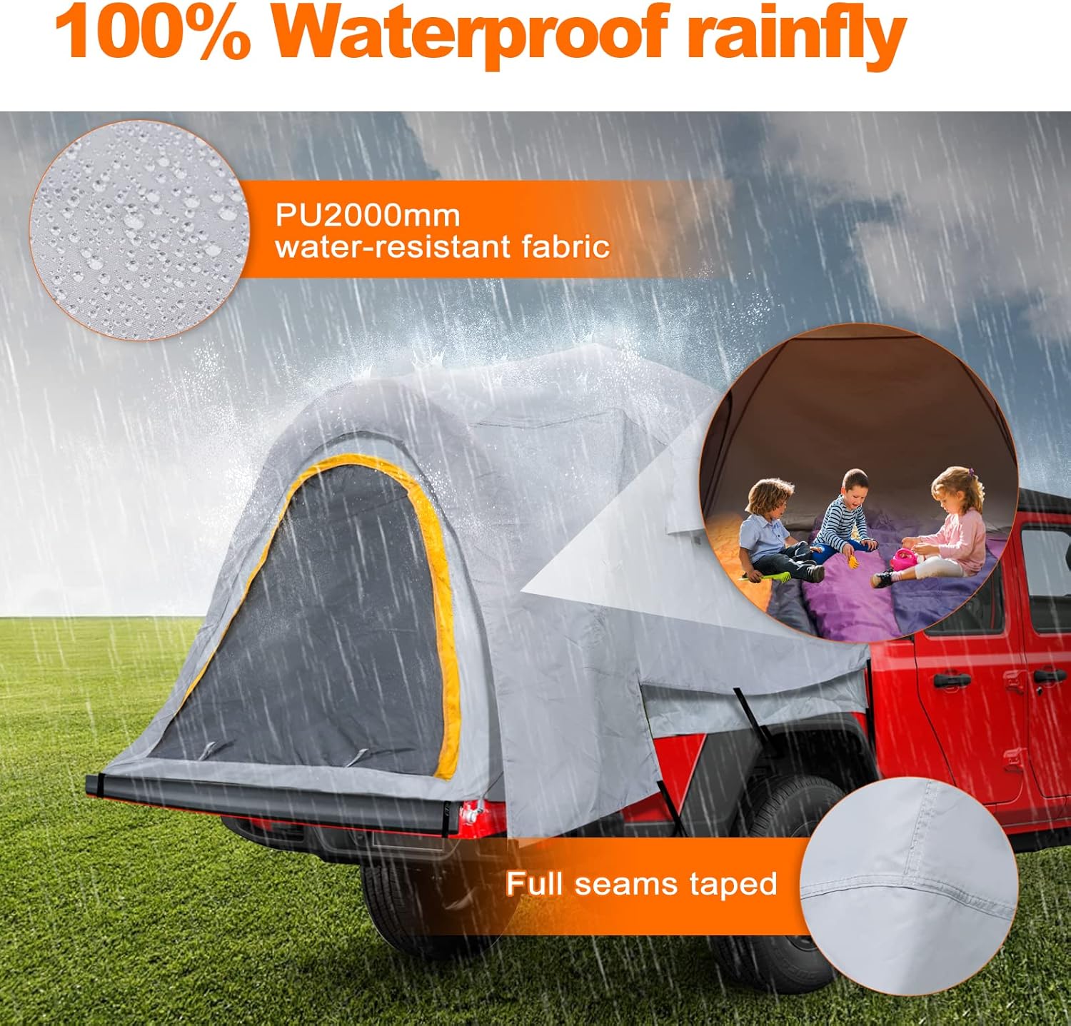 GOTIDY Pickup Truck Bed Camping Tent, Gladiator Truck Bed Tent with Removable Rainfly and Carrying Case
