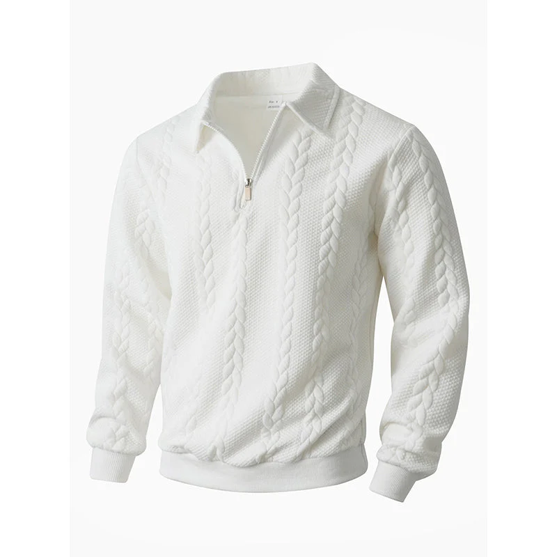 Adam™ | Cable Knit Zip-Collar Sweater