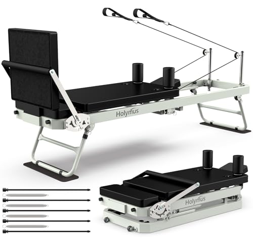 Pro 75" Pilates Reformer Machine with Dual Resistance Springs and Cords, Foldable Pilates Machine Equipment with Jump Board