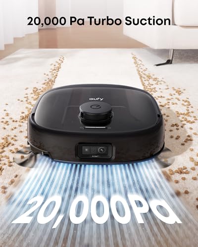 eufy E25 Omni Robot Vacuum and Mop Combo,HydroJet System, 20,000Pa Turbo Suction, Zero-Tangle Design, Edge-to-Corner Deep Cleaning