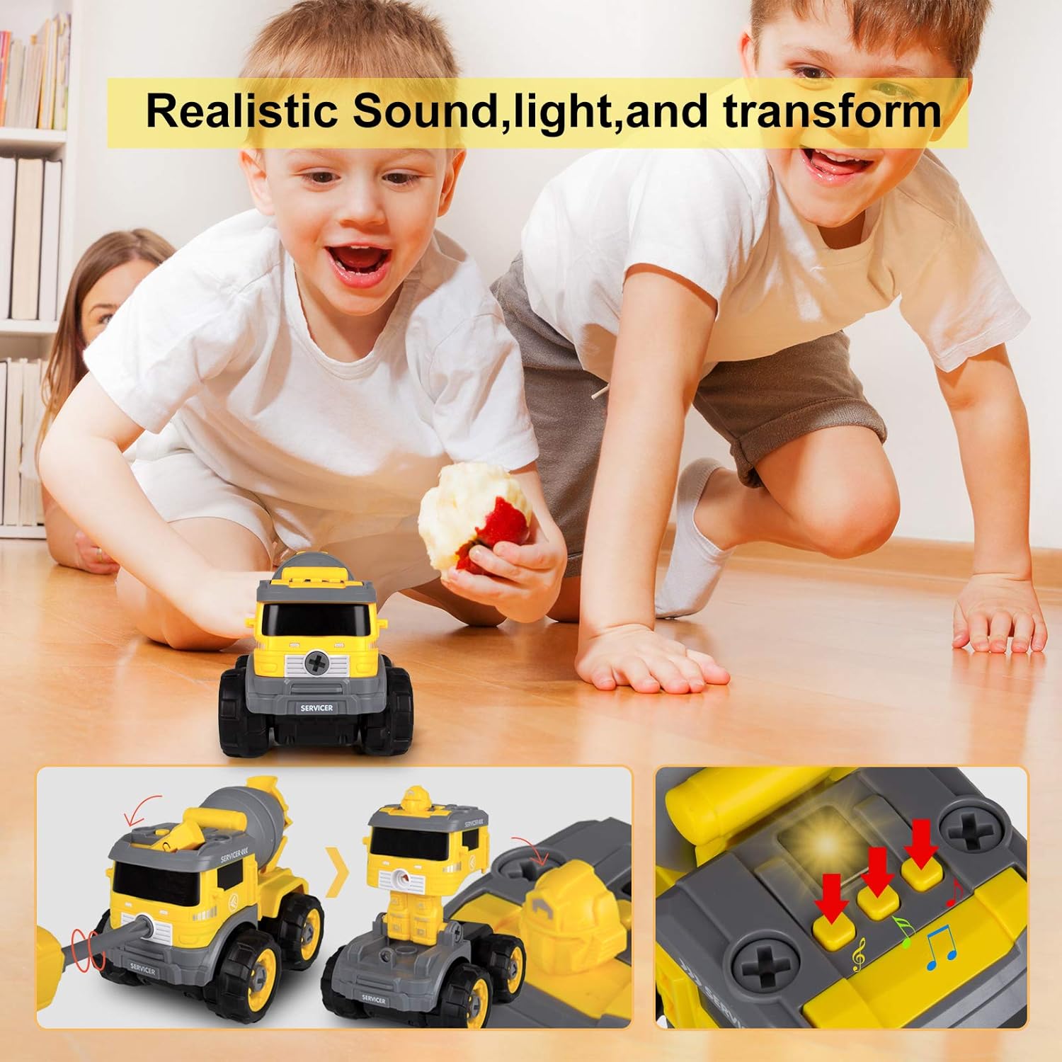 Take Apart Toys with Electric Drill | Converts to Remote Control Car | 5 in one Construction Truck Take Apart Toy for Boys | Gift Toys for Boys 3,4,5