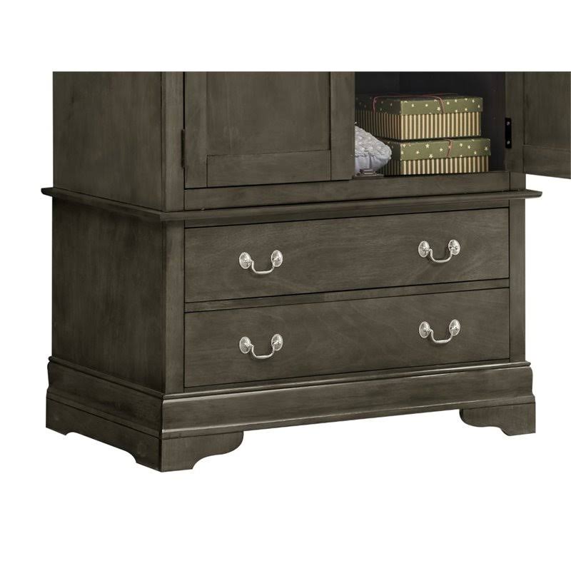 Glory Furniture Louis Phillipe G3105-A Armoire, Gray