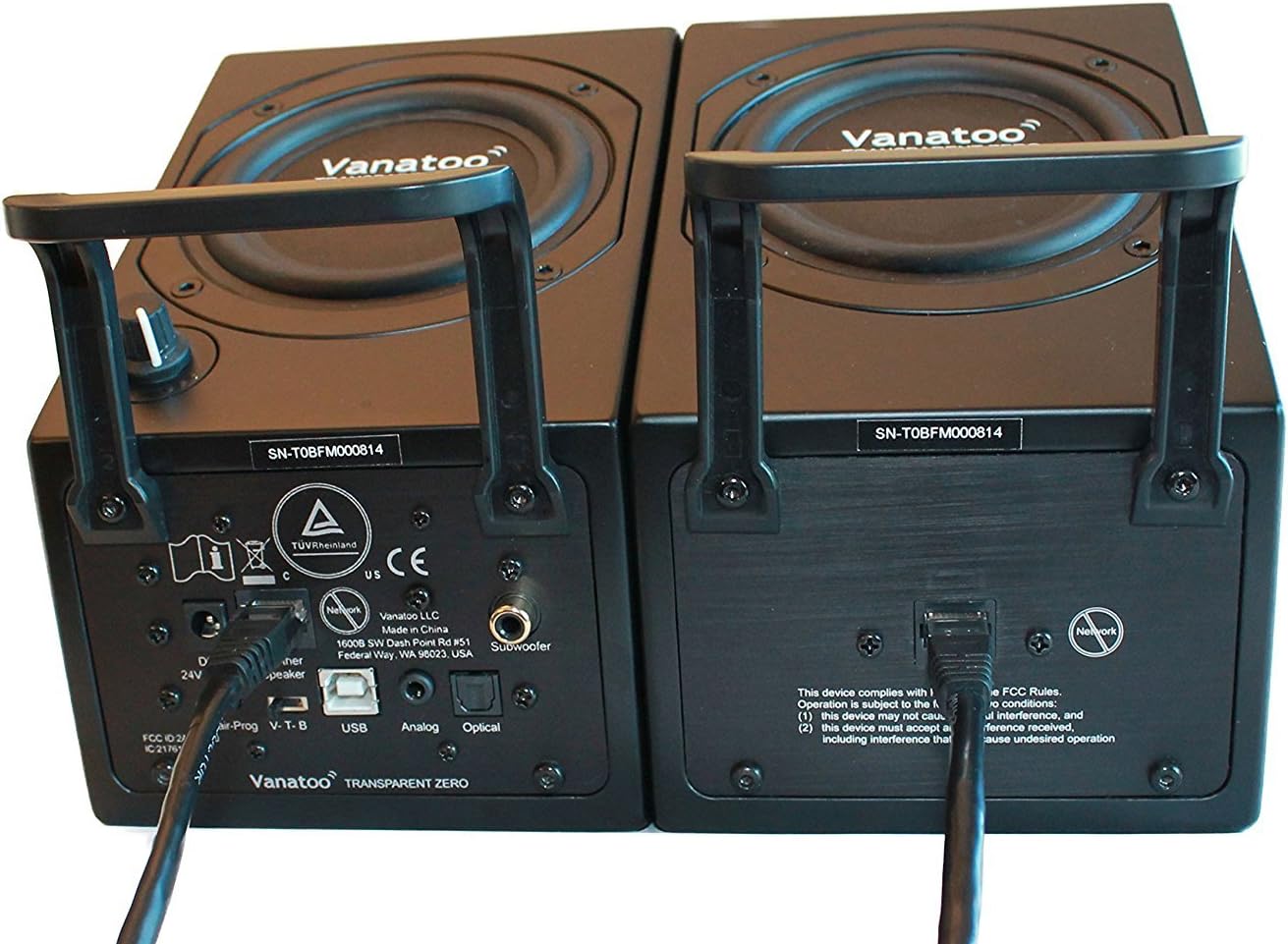 Vanatoo Transparent Zero Powered Speakers - Bluetooth Speakers - Speakers AUX, USB, Optical, Analog - Computer Speakers - TV Speakers