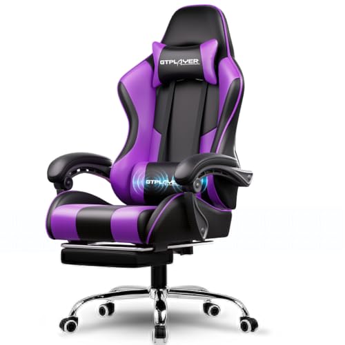 GTPLAYER Gaming Chair, Computer Chair with Footrest and Lumbar Support