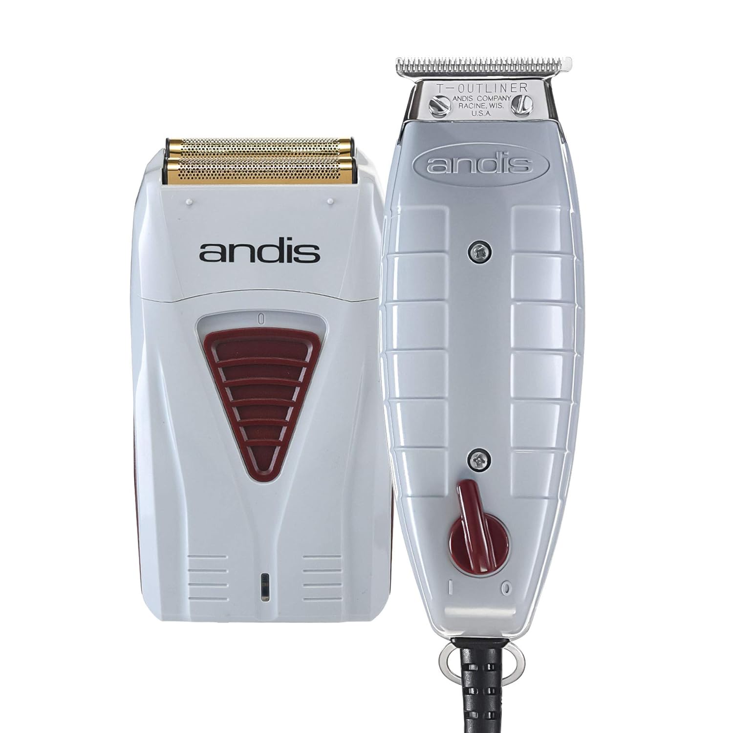 Andis Professional Finishing Combo, T-Outliner Beard/Hair Trimmer with T-Blade, Gray, Model GTO