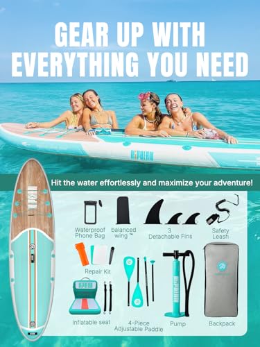 Niphean Inflatable Stand Up Paddle Board with SUP Accessories, Anti-Slip EVA Deck