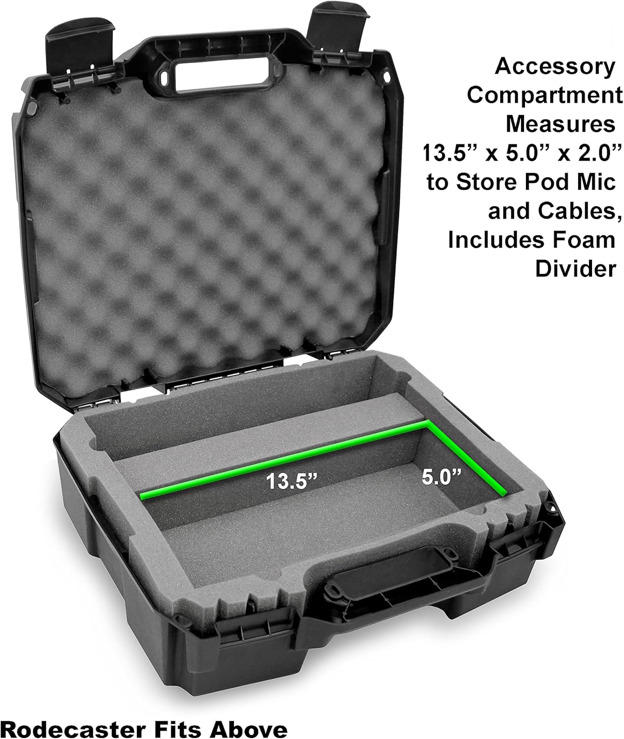 Casematix Podcast Equipment Hard Case Compatible With RodeCaster Pro , Podcasting Microphone and Podmic Audio Mixer Accessories