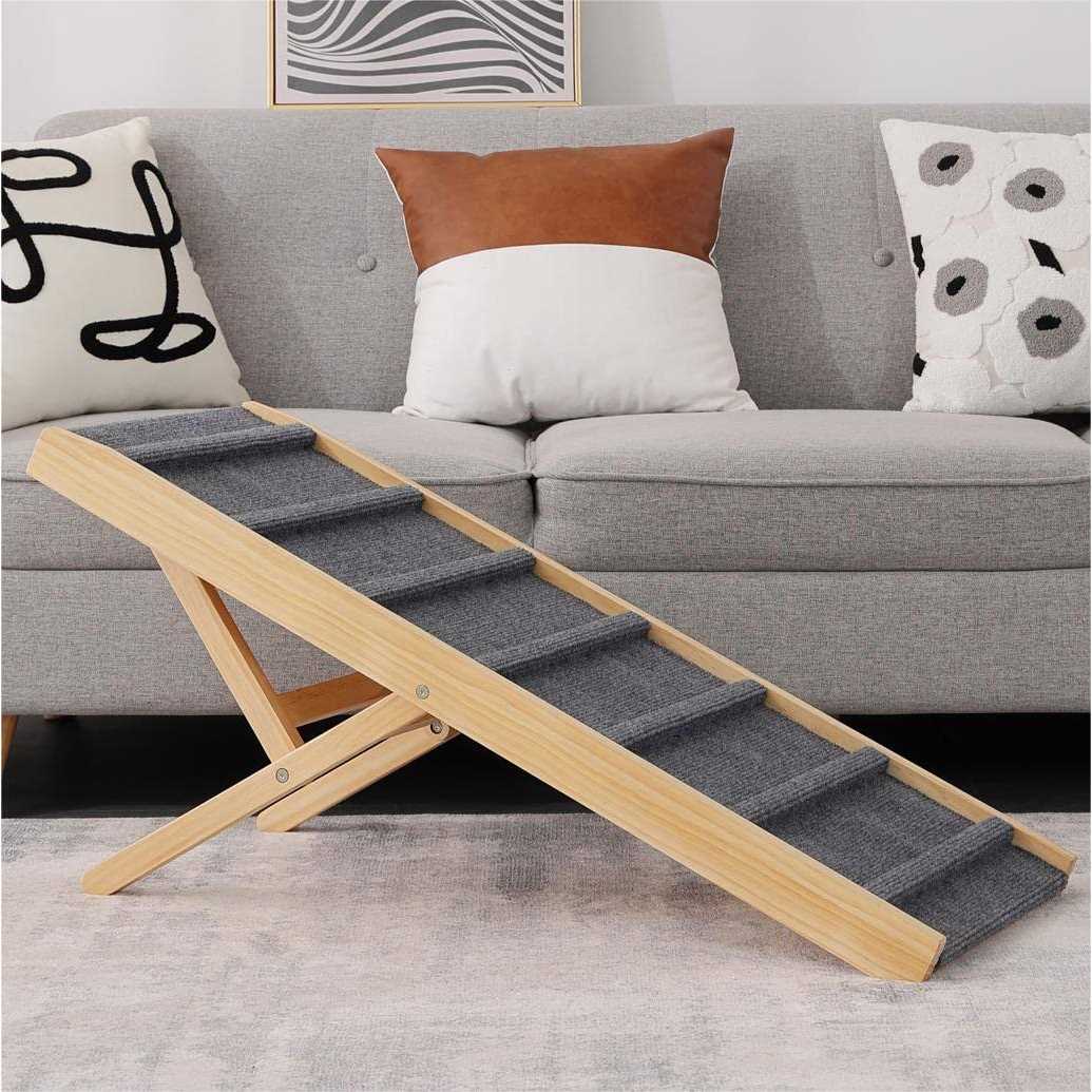 Smilebaby Large Dog Pet Ramp Stairs for Bed Car Truck Couch SUV,Dog Pet Ramp for Small Large Dogs Pets to Get on High Bed Truck Couch Sofa
