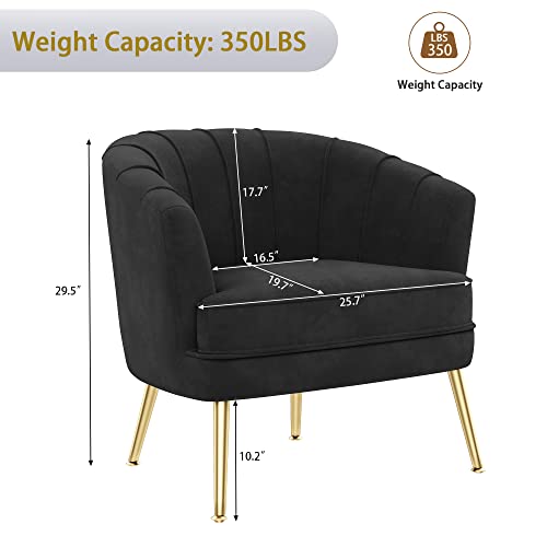 Andeworld Velvet Accent Chair, Upholstered Modern Single Sofa Side Chair