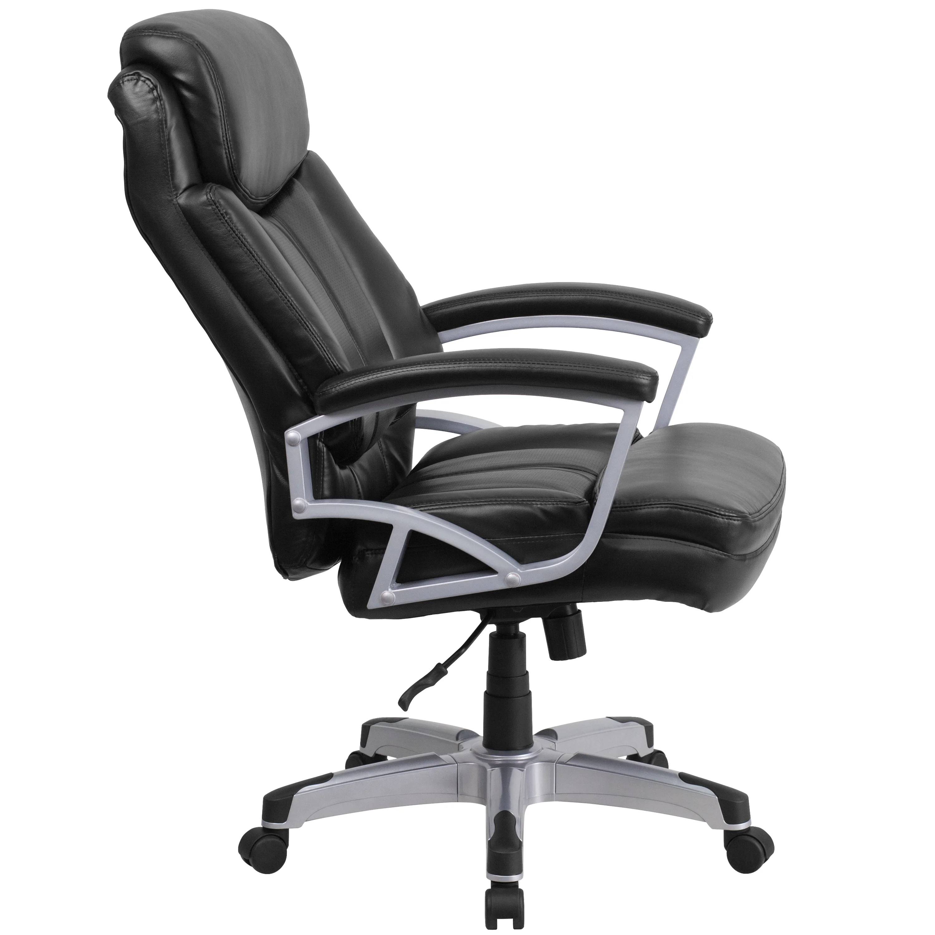 BizChair Big & Tall 500 lb. Rated Black LeatherSoft Executive Swivel Ergonomic Office Chair with Arms