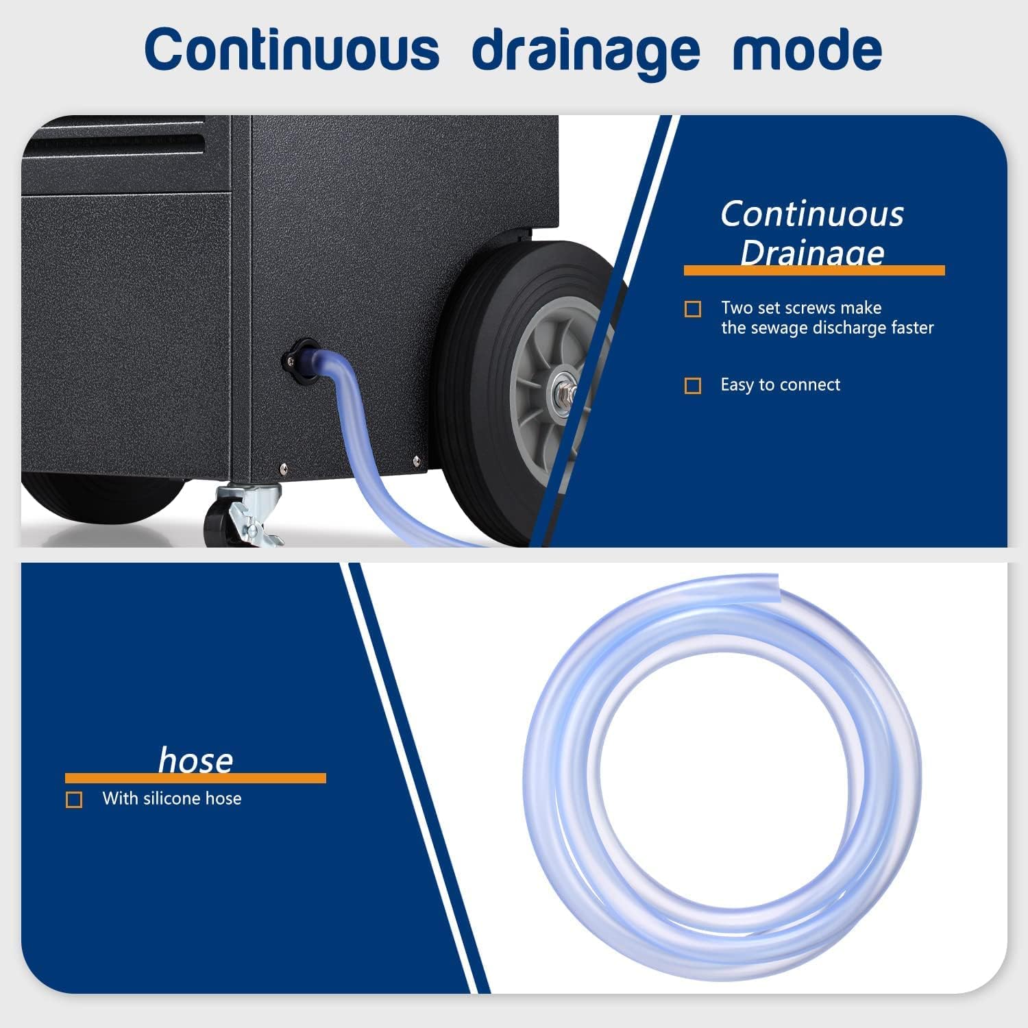 Commercial Dehumidifier 190 Pint,with Drain Pump and Hose,for Basement,Factory,Shopping Malls,Continuous drainage,Automatic Defrost，Memory Function