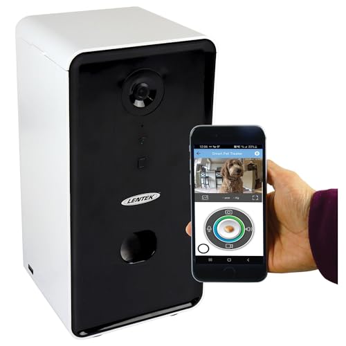 Smartphone-Controlled Pet Treat Dispenser with Camera and Two-Way Communication,WiFi,Alexa,and Google Home-Enabled Programmable Treat Dispenser