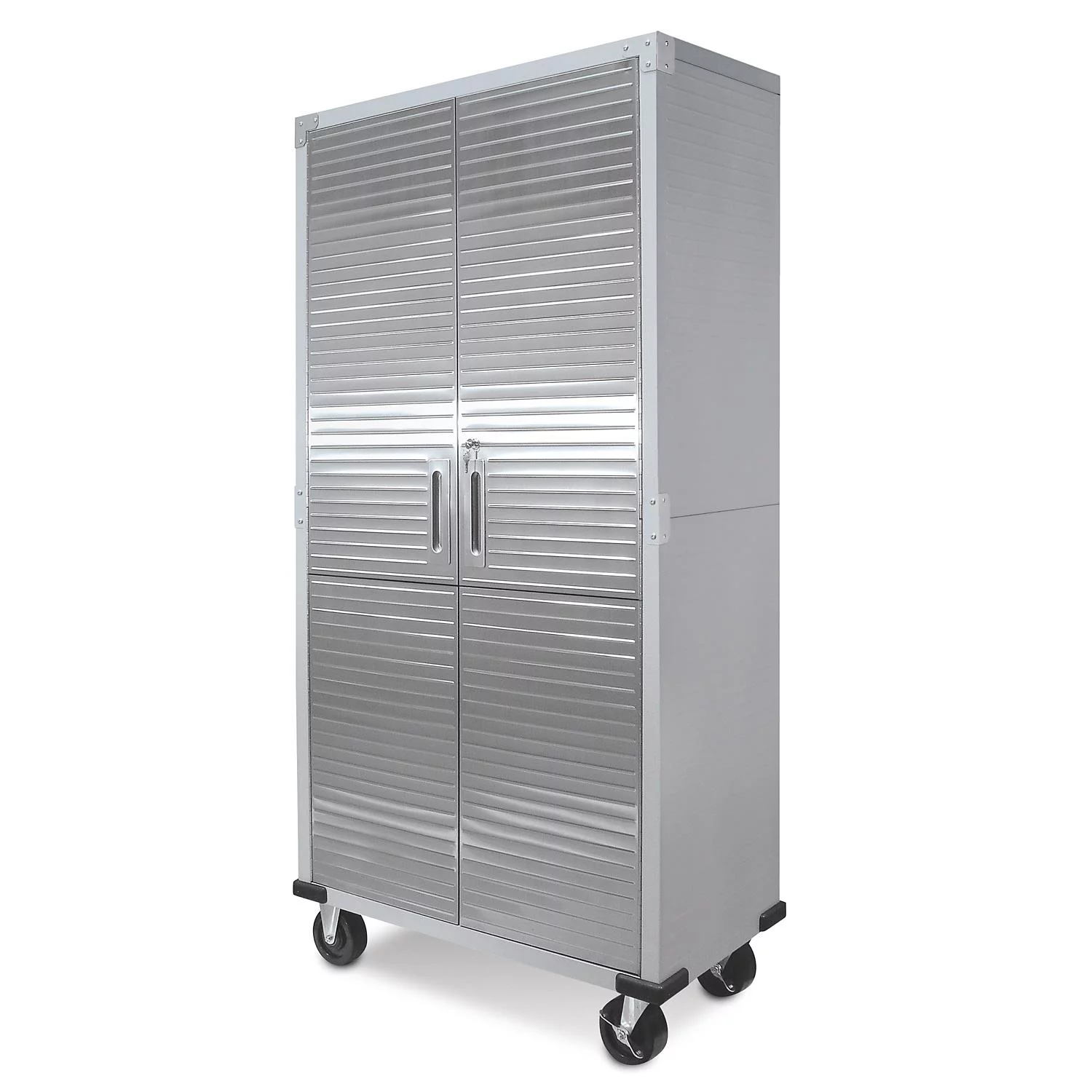 Seville Classics UltraHD Steel Body Lockable Storage Filing Cabinet Organizer Locker Shelving Unit 36" W x 18" D x 72" H, Granite Gray