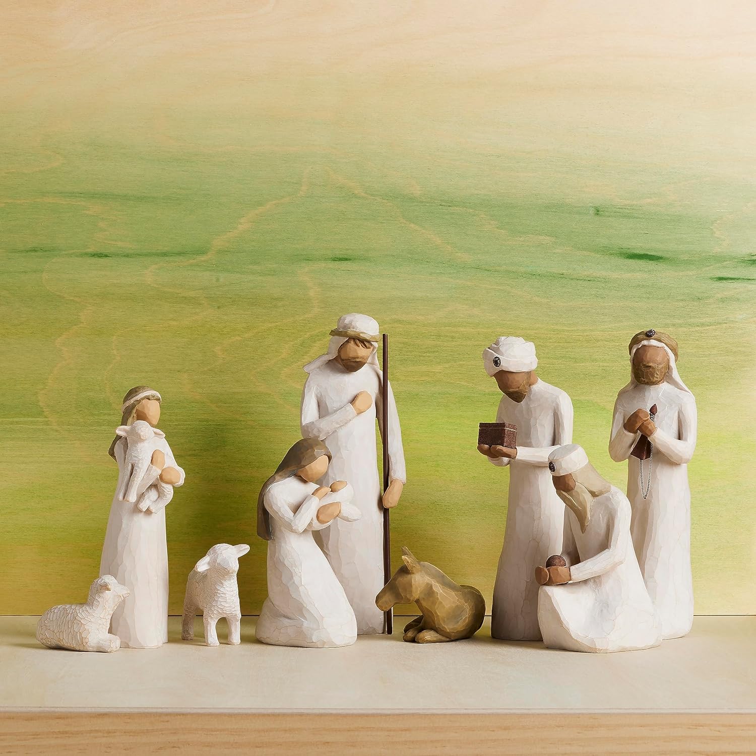 Willow Tree Nativity Starter Figures plus Three Wisemen, sculpted hand-painted 9-Piece Set