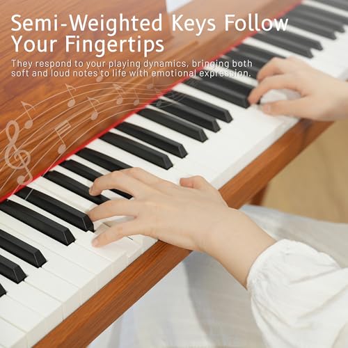 Digital Piano 88 Key Weighted Keyboard, Full-size Electric Piano for Beginners, with Triple Pedal, Sheet Music Stand