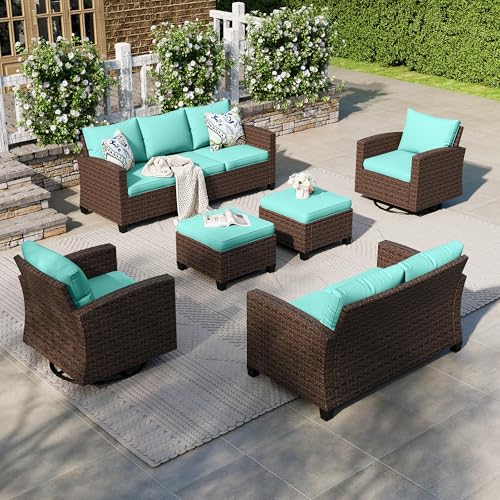 HERA'S HOUSE Patio Furniture Set with 56" Fire Pit Table, Outdoor Patio Conversation Sets