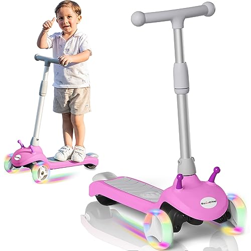 Electric Scooter for Kids Ages 3-8, Kids Electric Scooter, 3 Wheel Toddler Scooters with Flash Wheels and Widen Anti-Slip Deck, 3 Adjustable Height