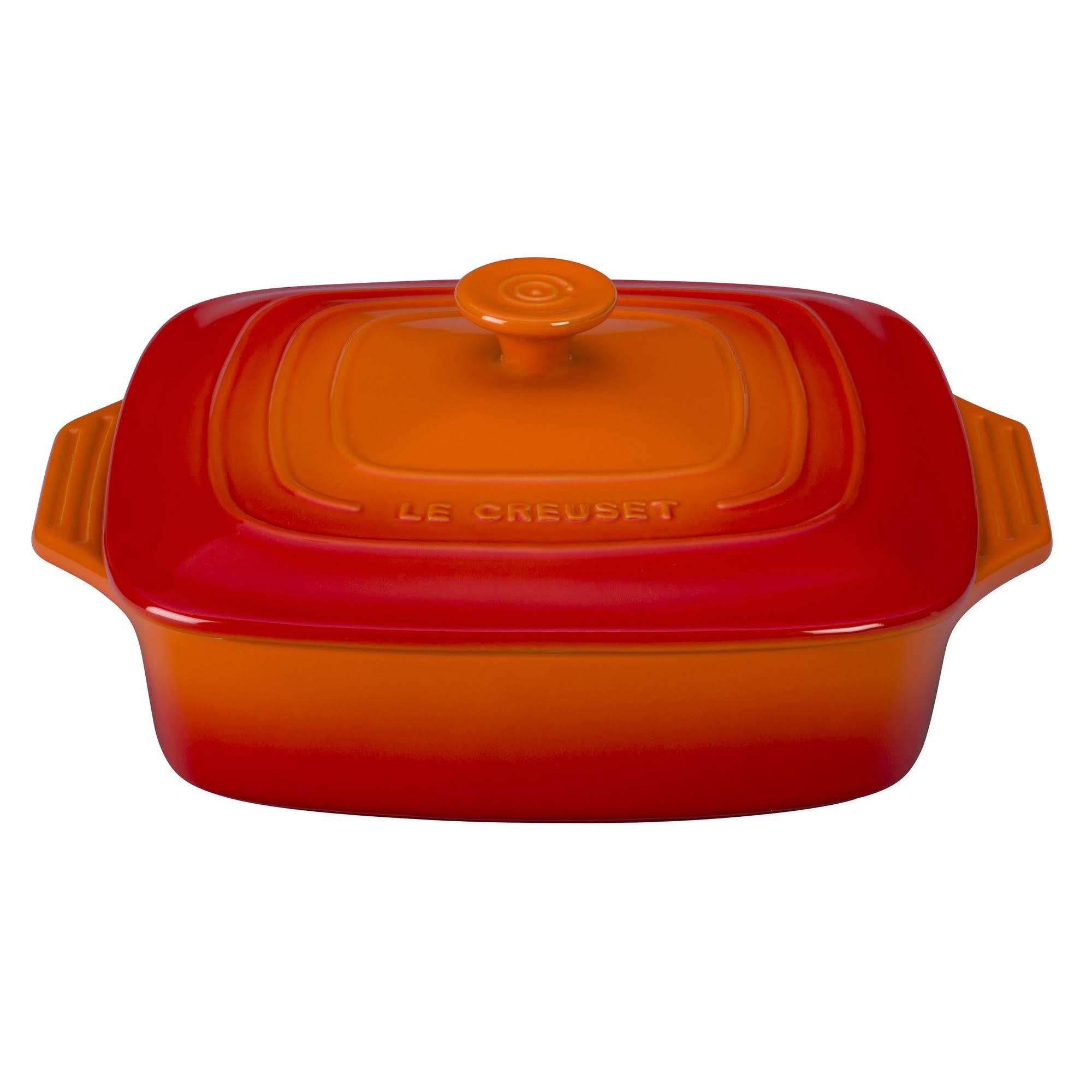 Le Creuset Stoneware Covered Square Casserole, 9.5-Inch, Cerise