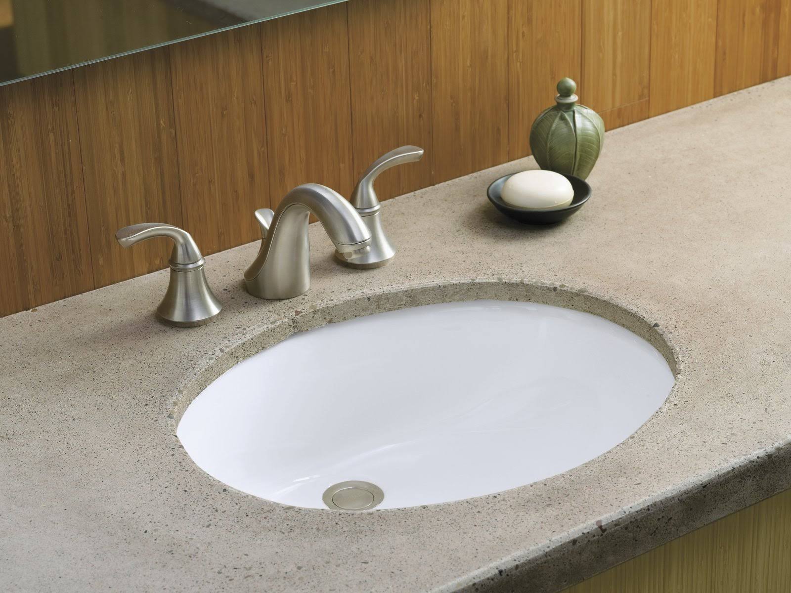 Kohler Caxton White Undermount Oval Bathroom Sink with Overflow