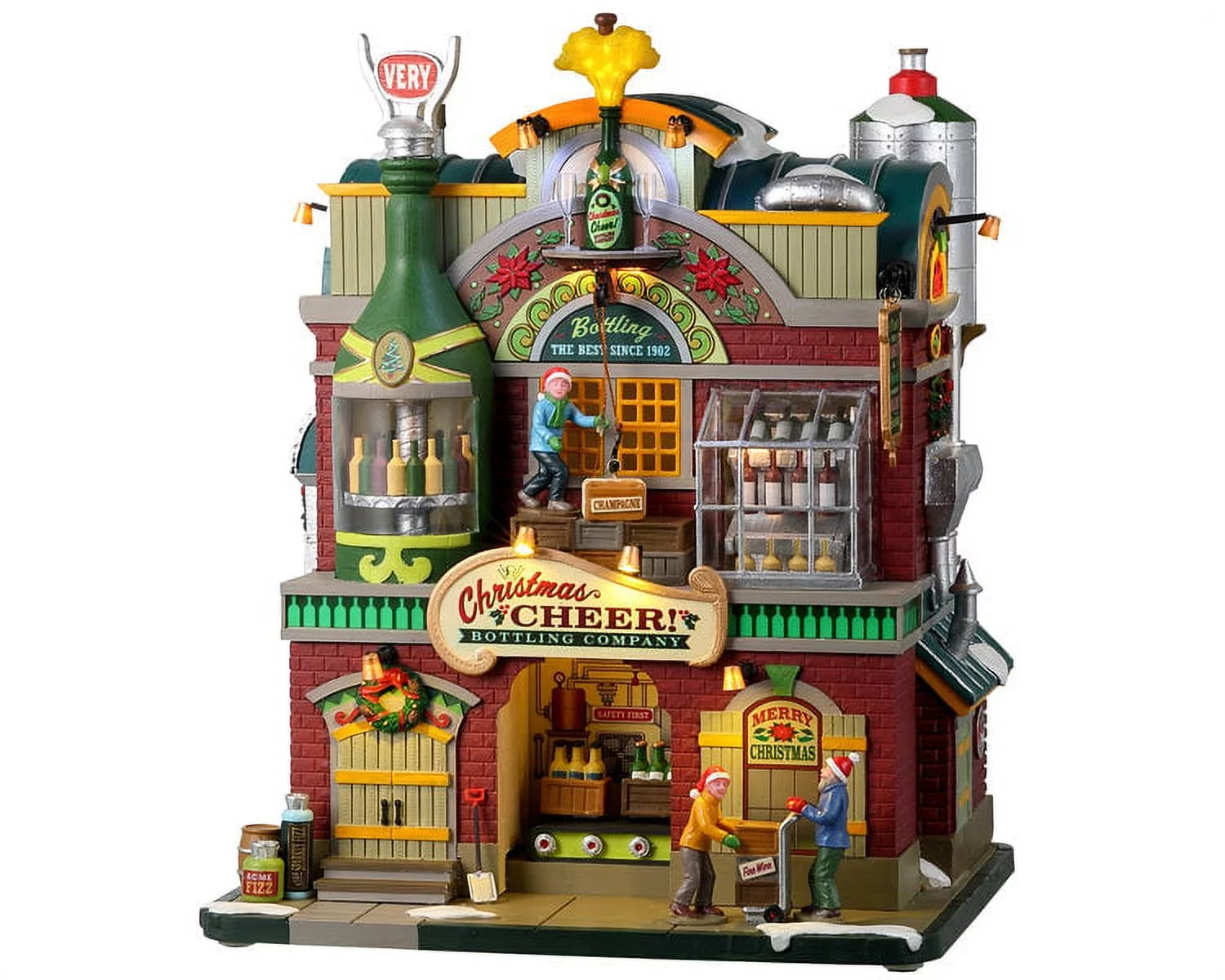 Lemax LED Multicolored Christmas Cheer Bottling Company Christmas Village 10.75 in.