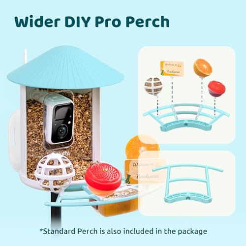 NETVUE Birdfy® Pro Bird Feeder with Camera, Wider Perch DIY Add-ons, Hummingbird Feeder, Suet Ball, Jelly Feeder