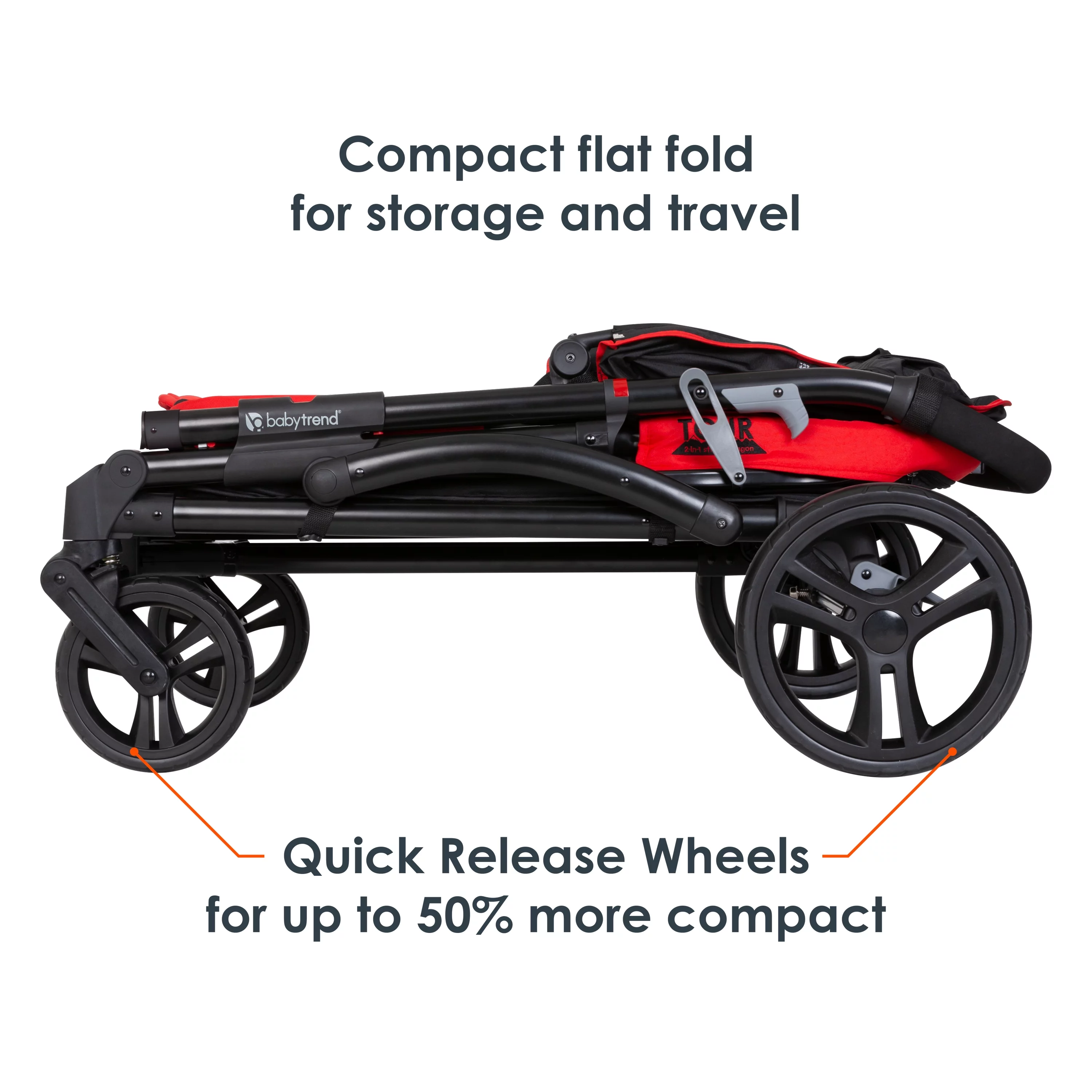 Baby Trend Tour 2-in-1 Stroller Wagon - Mars Red - Red