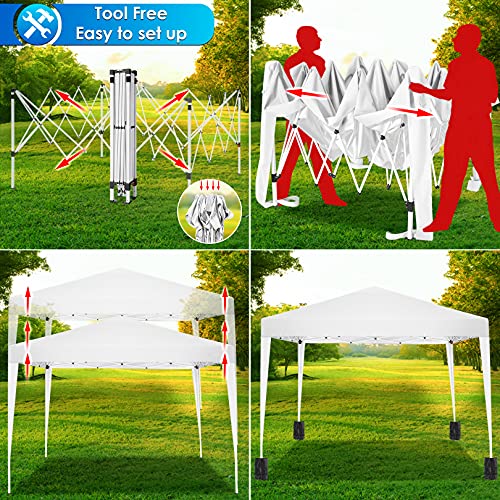 COBIZI Canopy 10x20 Pop Up Canopy Tent with 6 Sidewalls Party Tents for Parties Weddings Backyard Waterproof Canopy Outdoor Commercial Canopy Event