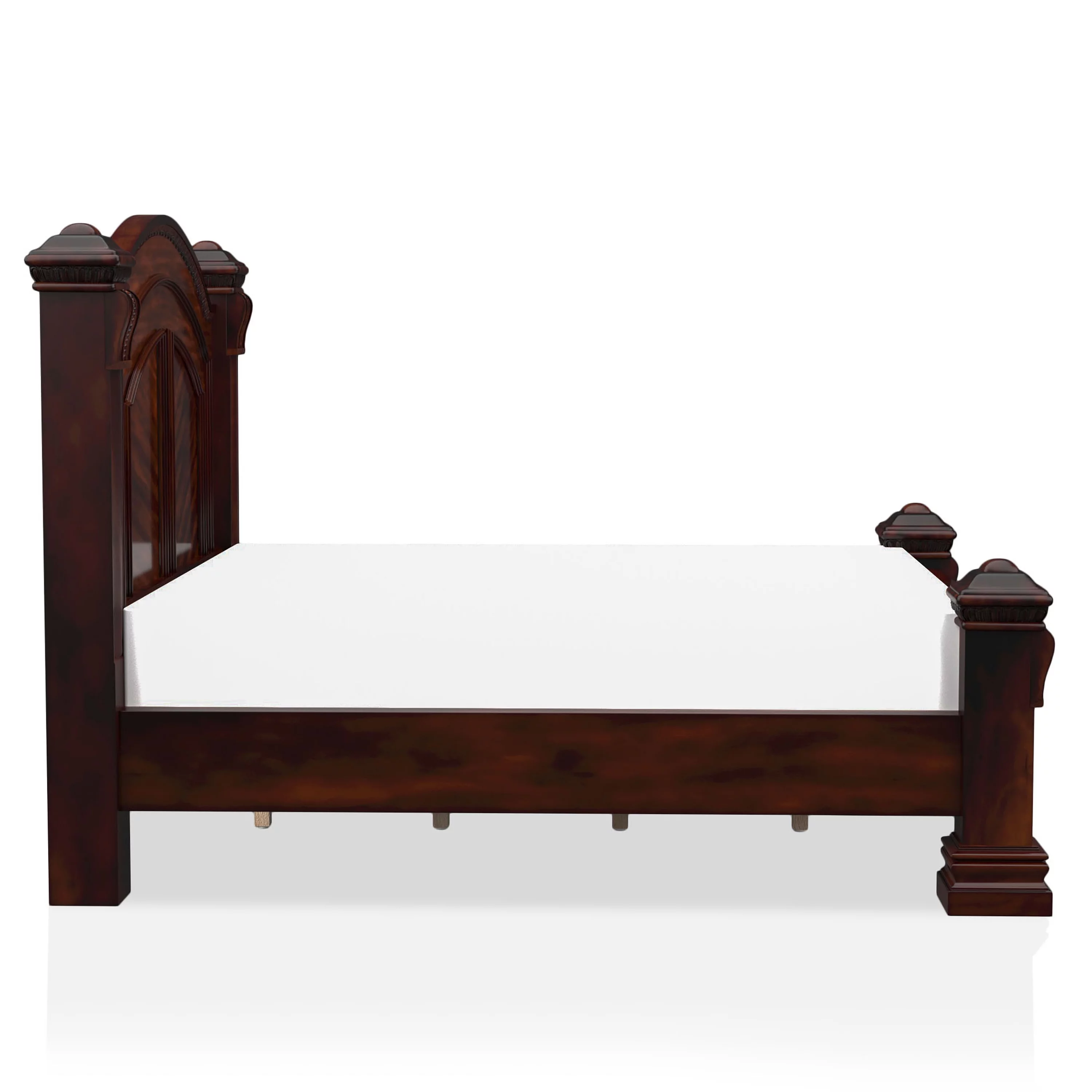 Furniture of America Oulette 2-Piece Solid Wood Bedroom Set in Cherry Finish, Eastern King