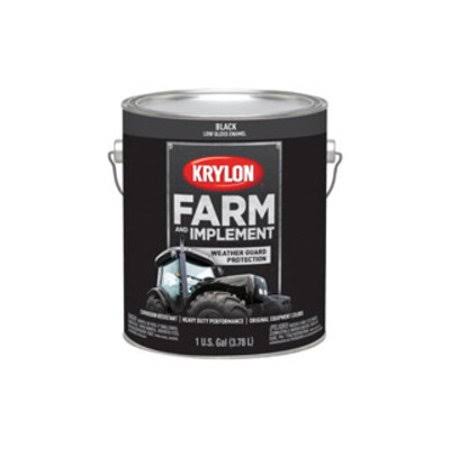 Krylon K01965000 Farm u0026 Implement Paint Low Gloss Black Gallon (Case of 4)