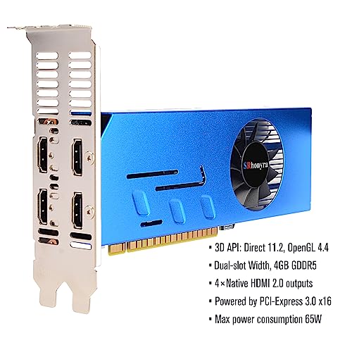 GTX 750 Ti 4GB Graphics Card GDDR5 Dual Slot 4HDMI Monitor Video Card 128-Bit PCIe Bus Powered