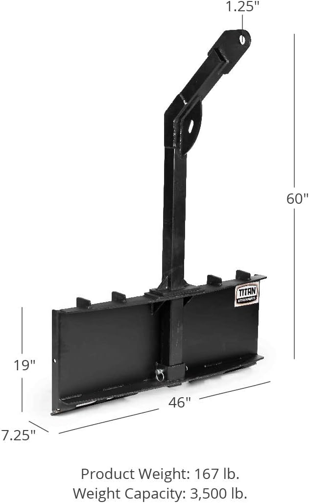 Titan Attachments 5 FT Tree Boom Attachment, Rated 3,500 LB, Skid Steer Quick Tach, Lift Pole Jib Hoist Crane
