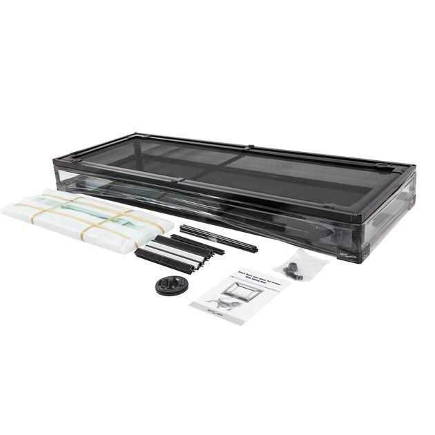 REPTI ZOO REPTI-ZOO 47 Gallon Reptile Large Terrarium Upgrade Glass Front Opening Tank Sliding Door with Screen Ventilation Reptile Terrarium About 48