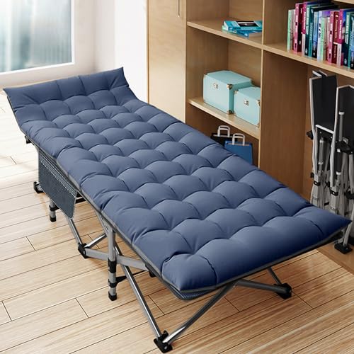 DoCred Folding Camping Cot with Mattress, 2 Pack Heavy Duty Folding Cot for Adults, Portable Sleeping Cot Bed Adults Outdoor Bed with Carry Bag